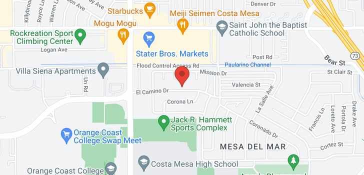 map of 1108 El Camino Costa Mesa, CA 92626